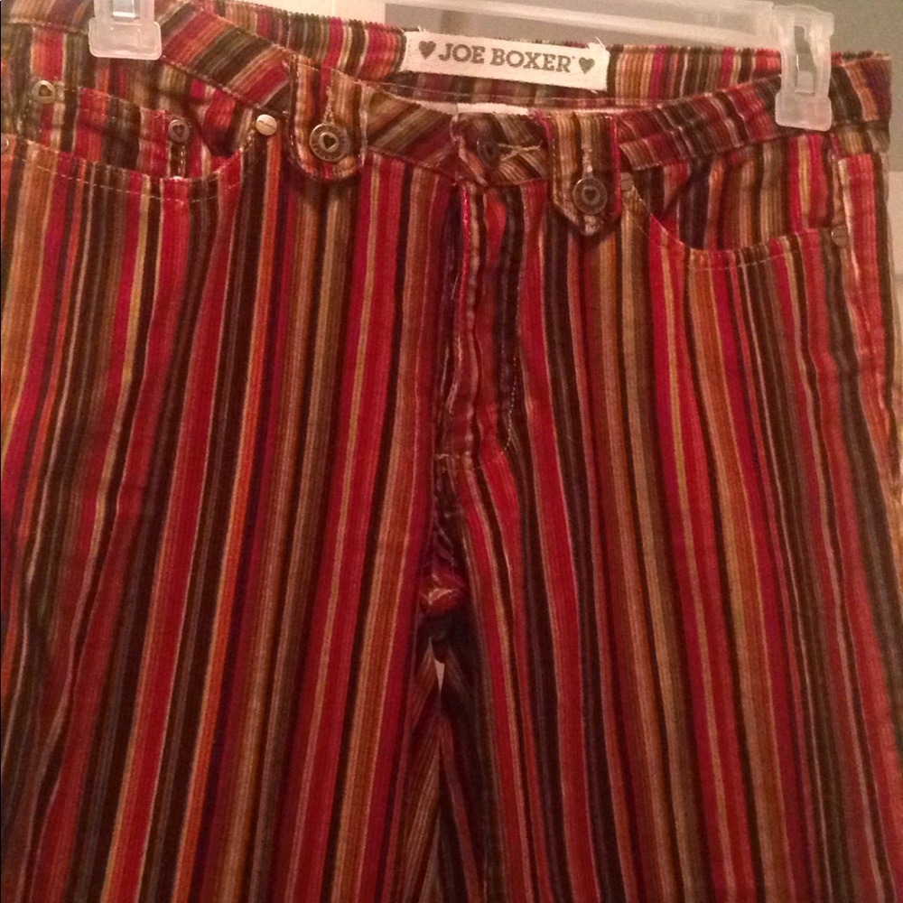 Multicolored striped flared pants size 7